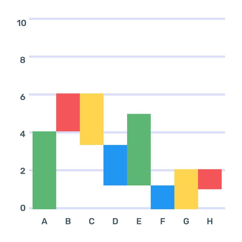 scarica questa icona piatta modificabile del grafico a cascata vettore
