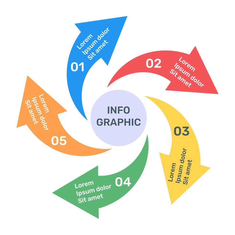 rappresentazione dei dati aziendali tramite l'infografica delle frecce nell'icona piatta vettore