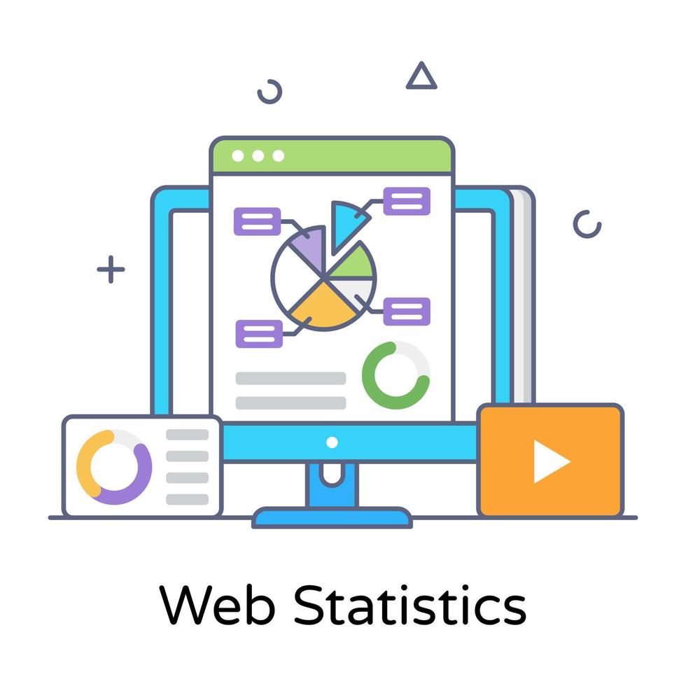 design alla moda dell'icona delle statistiche web vettore