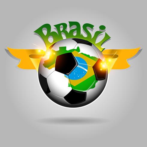 Pallone da calcio brasiliano vettore