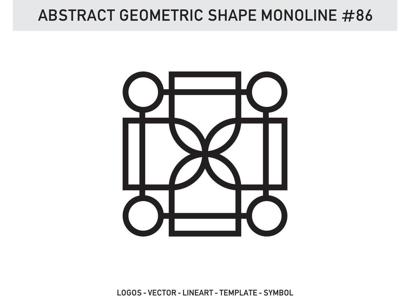 ornamento forma geometrica monoline linea astratta vettore libero