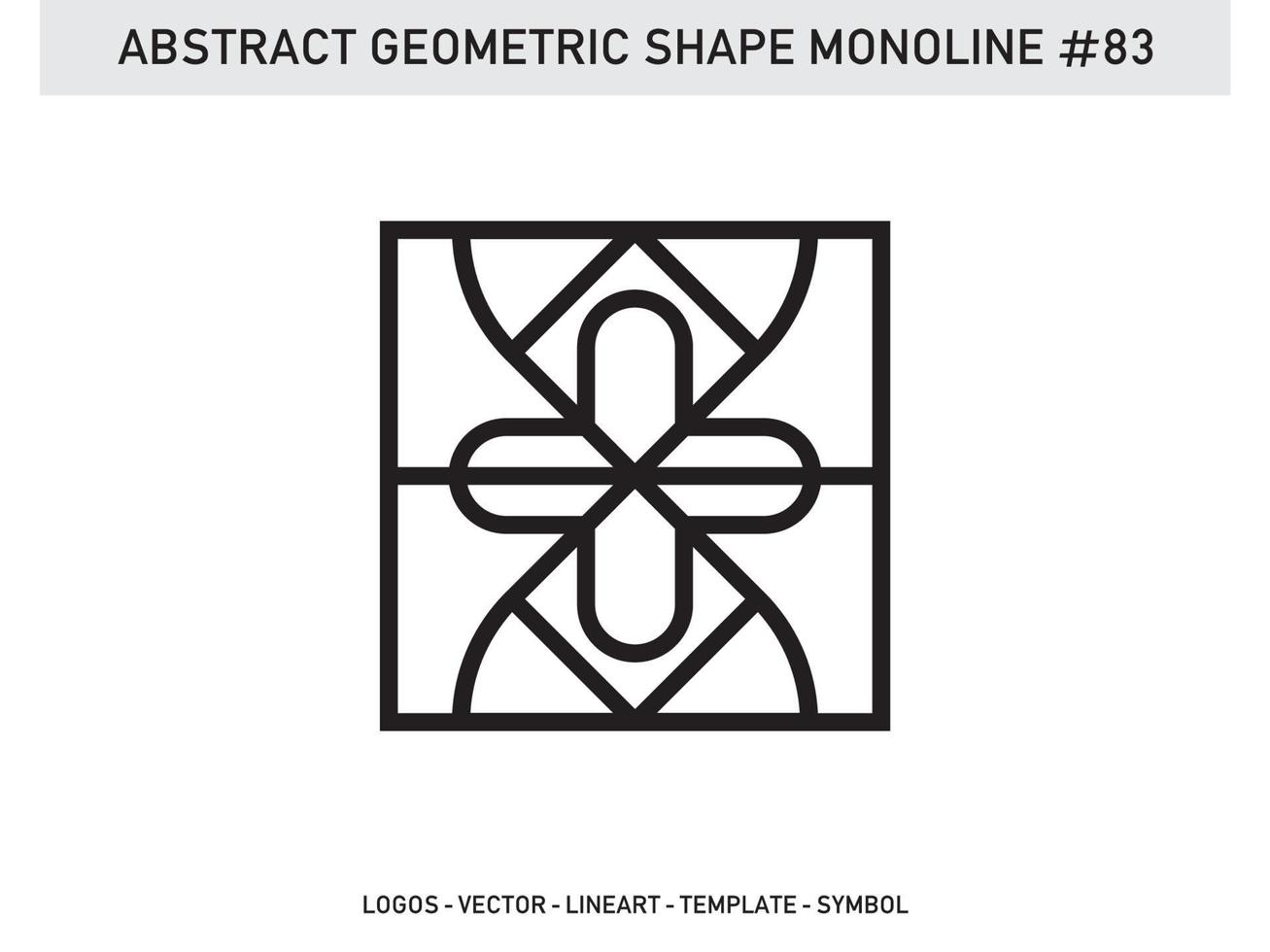 ornamento geometrico monoline forma astratta linea vettore libero