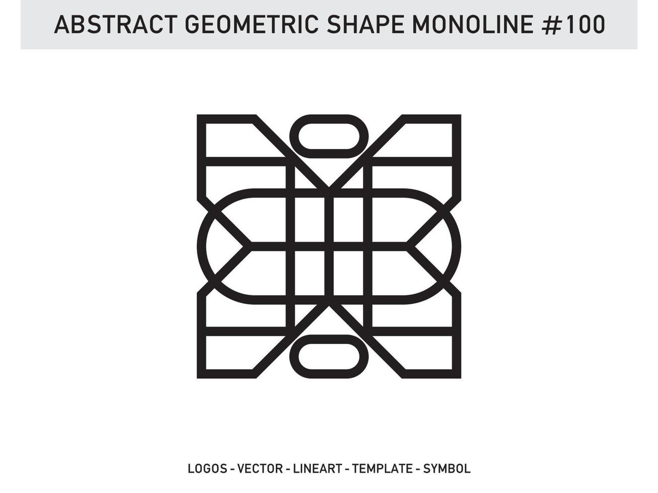 disegno vettoriale gratuito a forma di linea lineart geometrica astratta monoline