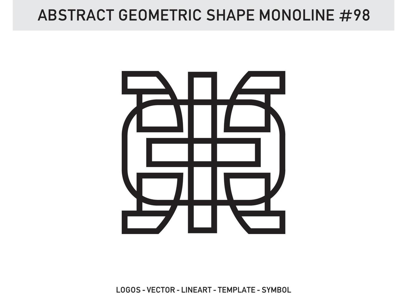 disegno vettoriale gratuito a forma di linea lineart geometrica astratta monoline