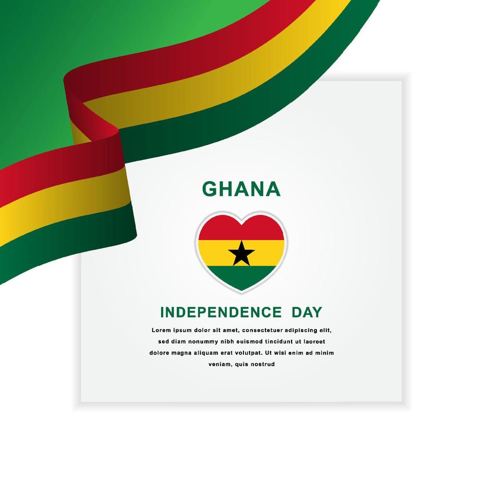 disegno del modello dell'illustrazione del fondo del giorno dell'indipendenza del ghana vettore