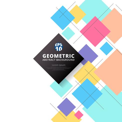 Progettazione e fondo geometrici del modello dei quadrati variopinti astratti. vettore