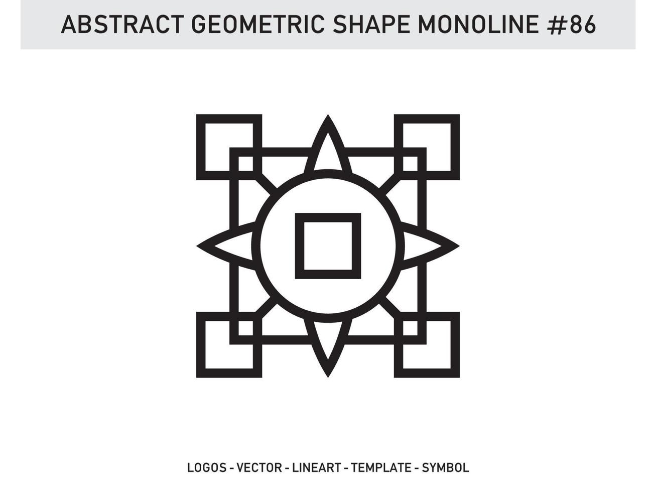 ornamento forma geometrica monoline linea astratta vettore libero