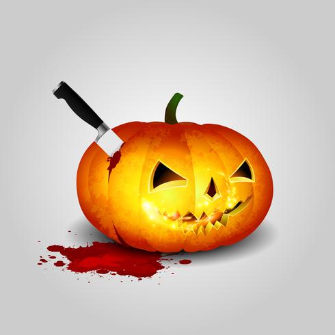 Testa di coltello zucca di Halloween vettore