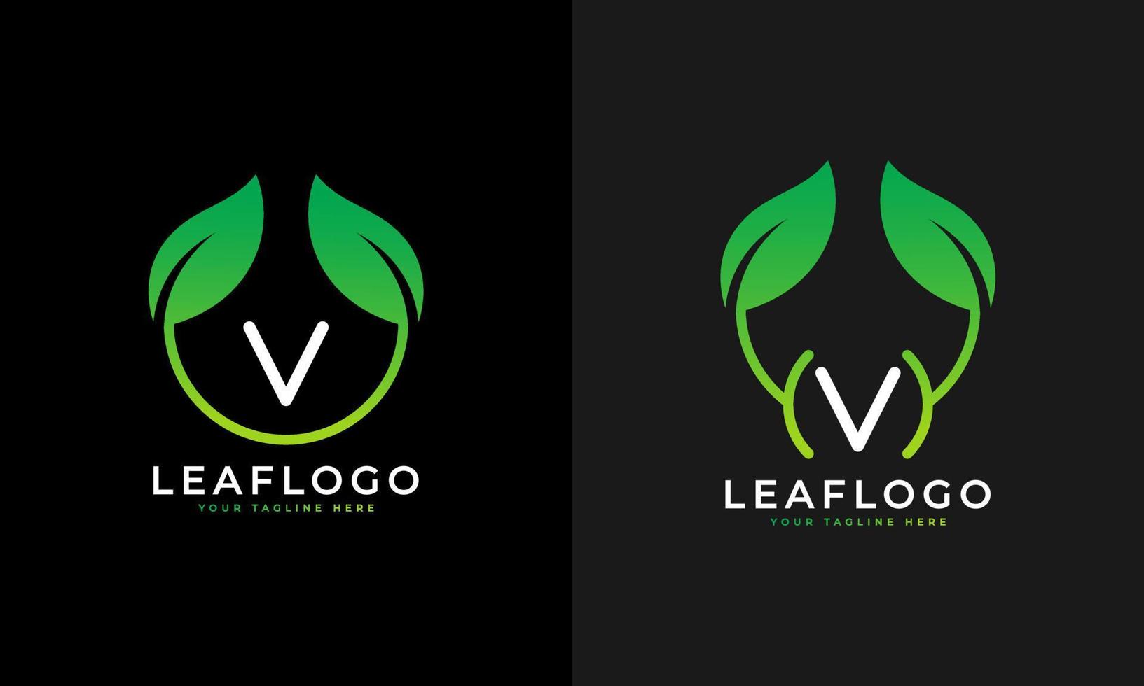 natura verde foglia lettera v logo design. logo monogramma. icona di alfabeto di foglie verdi. utilizzabile per loghi aziendali, scientifici, sanitari, medici e della natura. elemento del modello di progettazione del logo vettoriale piatto. eps10