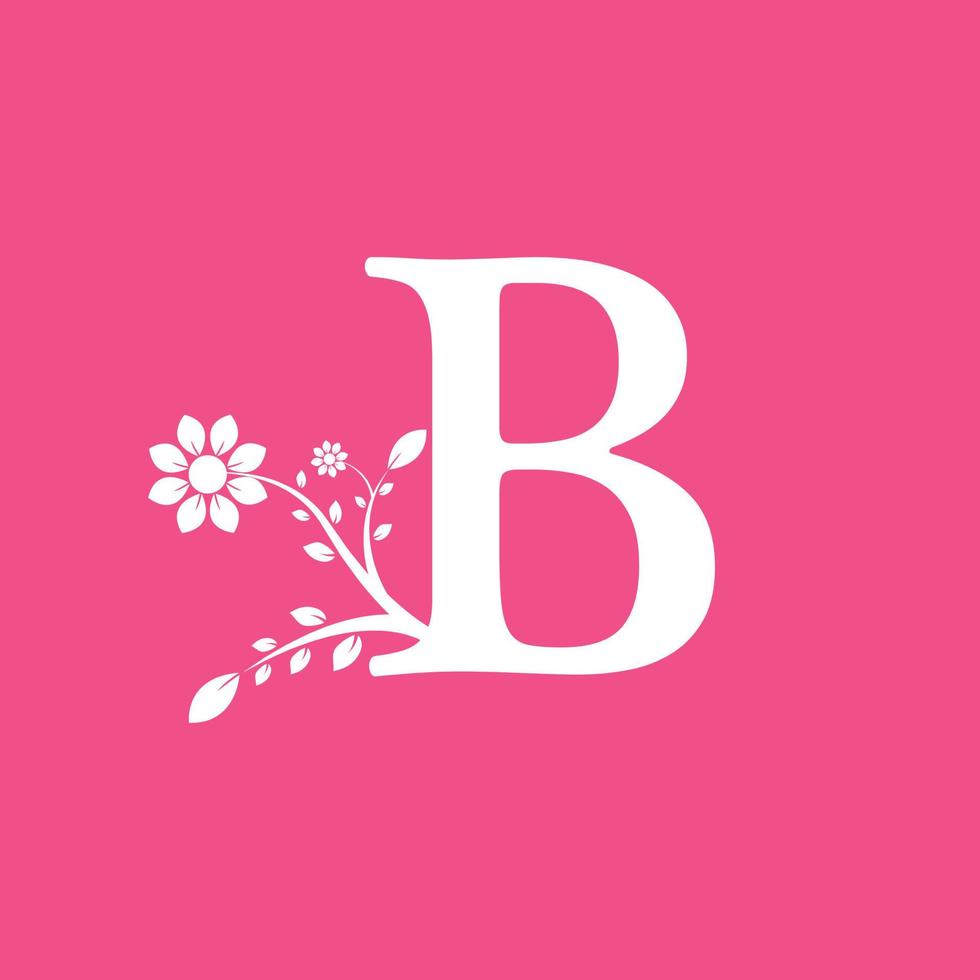 lettera b collegato logogramma fantasia fiore. utilizzabile per loghi aziendali e naturali. vettore