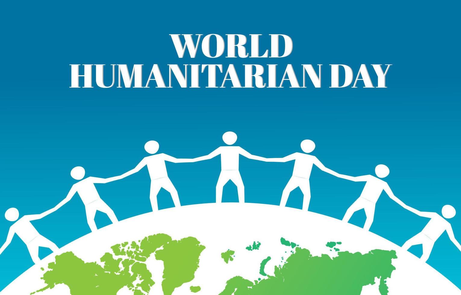 illustrazione design piatto del modello di giornata umanitaria mondiale, design adatto per poster, sfondi, biglietti di auguri, giornata umanitaria mondiale a tema vettore