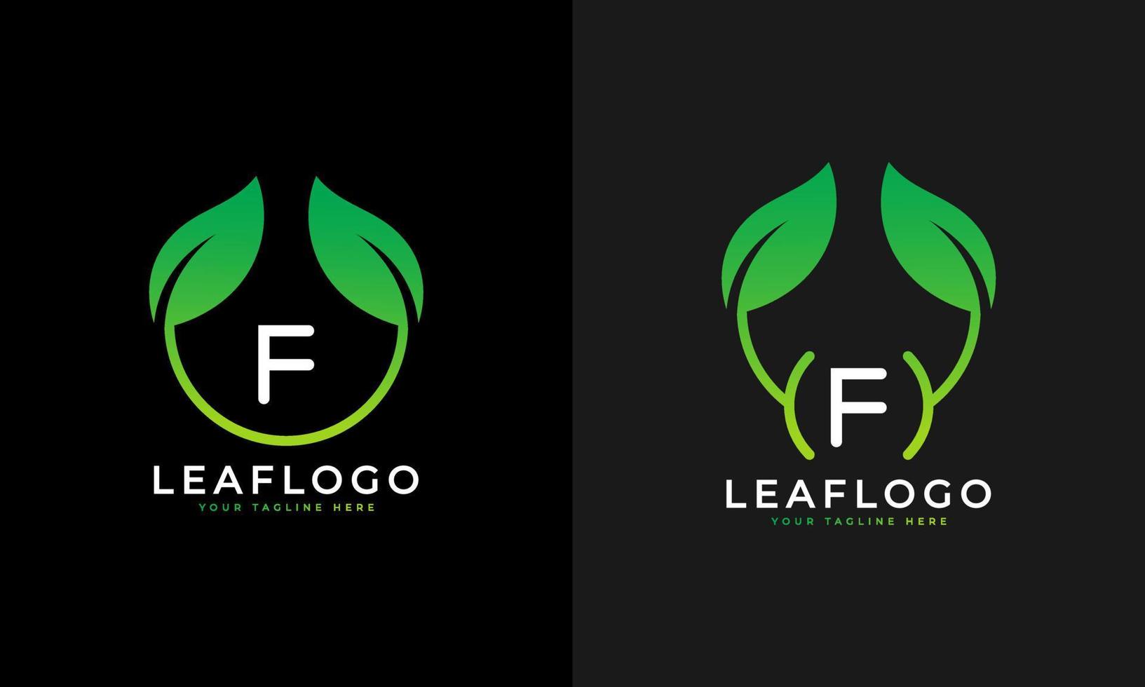 natura verde foglia lettera f logo design. logo monogramma. icona di alfabeto di foglie verdi. utilizzabile per loghi aziendali, scientifici, sanitari, medici e della natura. elemento del modello di progettazione del logo vettoriale piatto. eps10