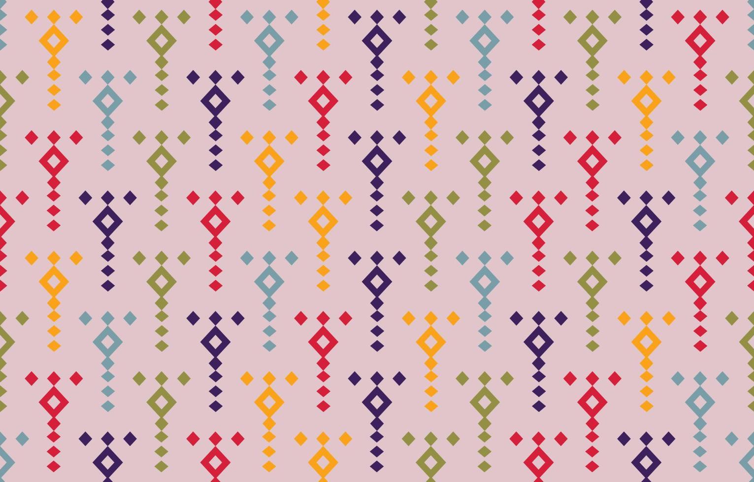 bella arte ikat astratta etnica. motivo kasuri senza cuciture in stile tribale, popolare e messicano. rombo arte ornamento print.design per moquette, carta da parati, abbigliamento, avvolgimento, tessuto. vettore