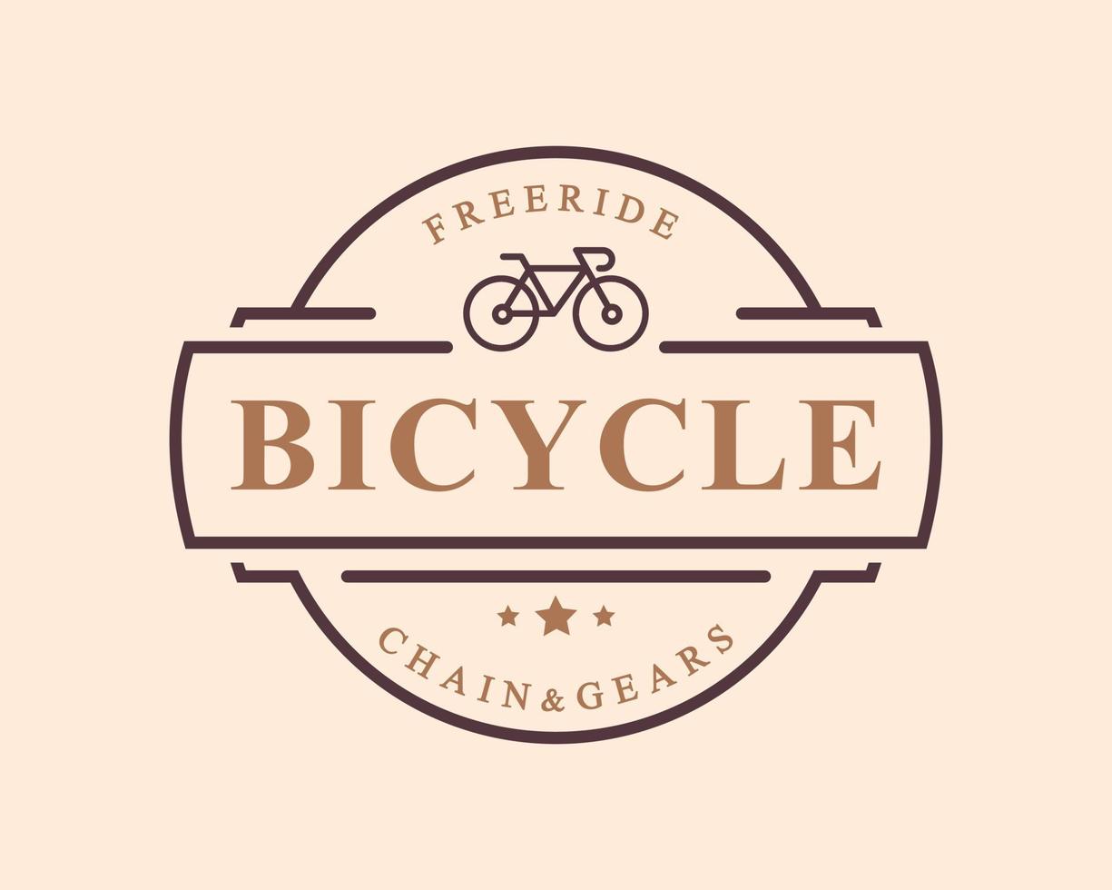 distintivo retrò vintage per la riparazione di biciclette e servizi negozio logo emblema design simbolo vettore