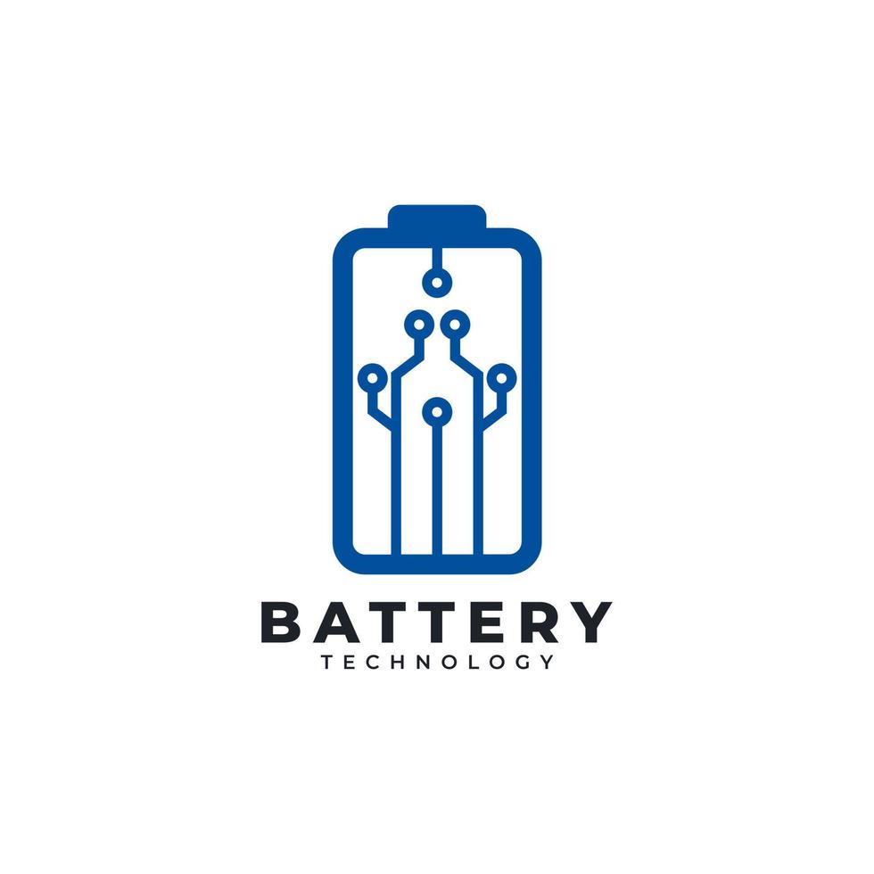 modello di progettazione dell'illustrazione vettoriale dell'icona del logo della tecnologia della batteria di alimentazione