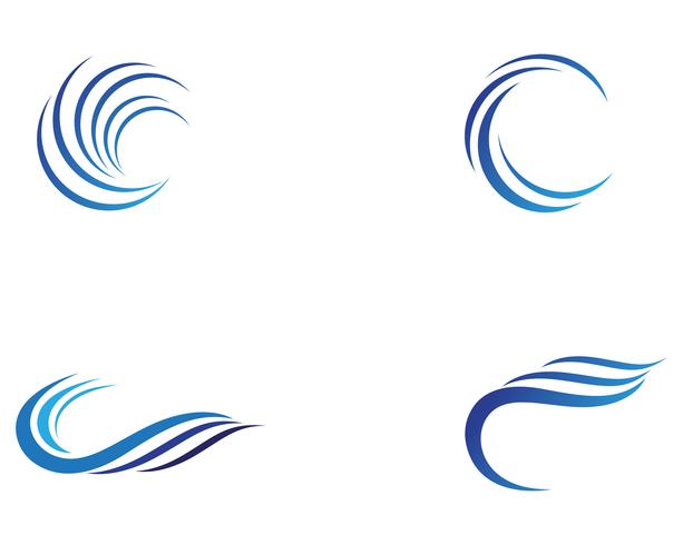 Progettazione dell&#39;illustrazione di vettore del modello di Logo dell&#39;onda di acqua