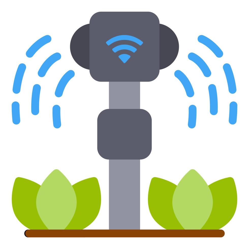 illustrazione vettoriale gratuita dell'icona del sistema di irrigazione intelligente delle piante