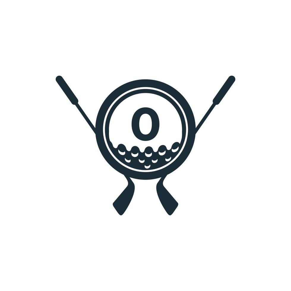 logo sportivo da golf. numero 0 per il modello vettoriale di golf logo design. vettore eps10