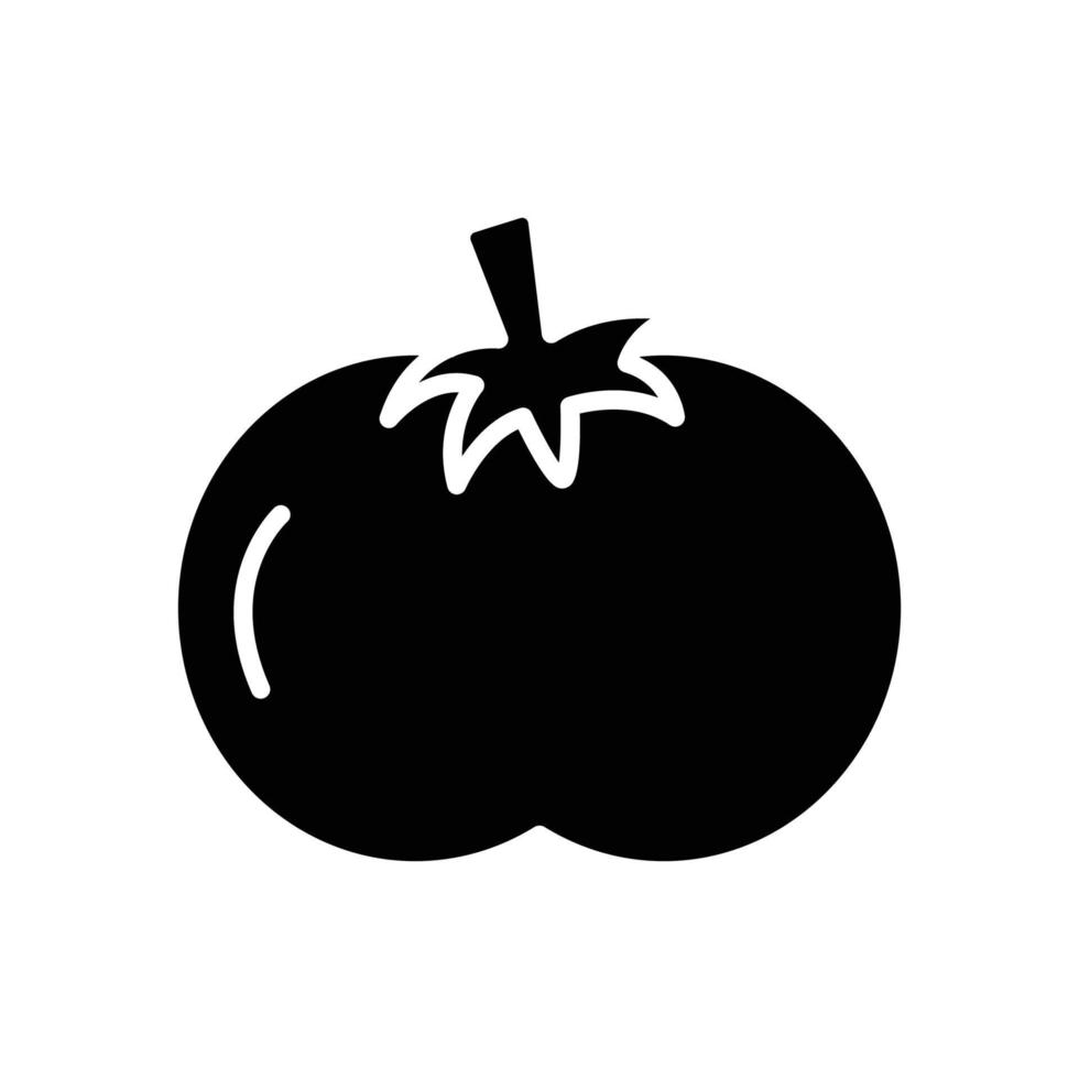 icona di pomodoro. stile glifo. silhouette. adatto per il simbolo delle verdure. design semplice modificabile. vettore del modello di progettazione