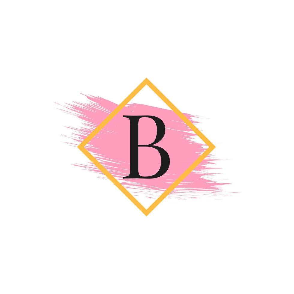logo della lettera b con pennellata acquerello. utilizzabile per loghi aziendali, matrimoni, trucco e moda. vettore