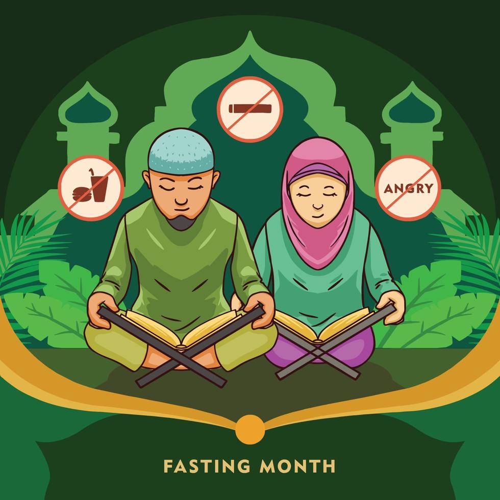 storia del ramadan del mese di digiuno vettore