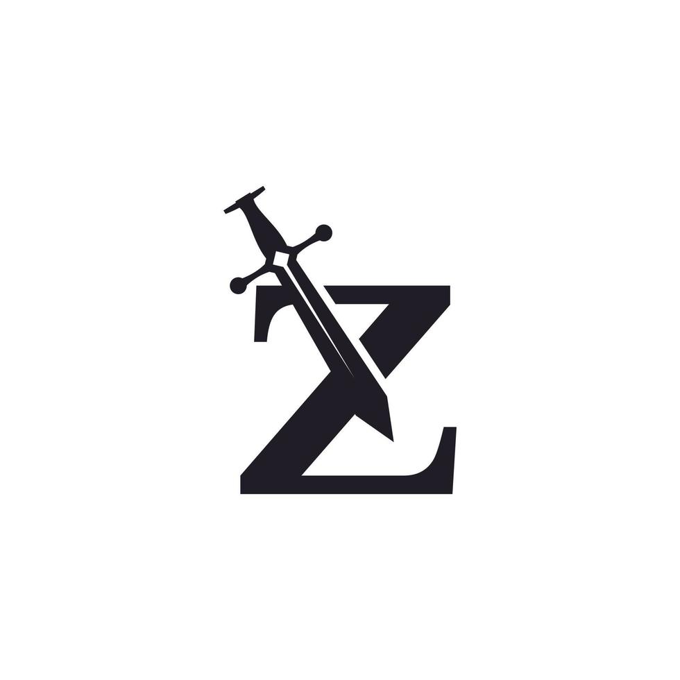 lettera z con ispirazione del modello di progettazione del logo di vettore dell'icona della spada