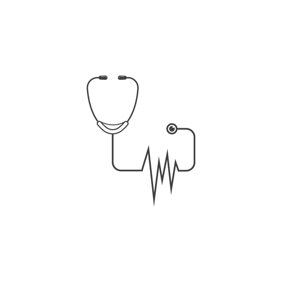 logo sanitario di vettore di salute medica con il simbolo dell'icona della croce e dello stetoscopio. questo logo è adatto per ospedale e clinica.