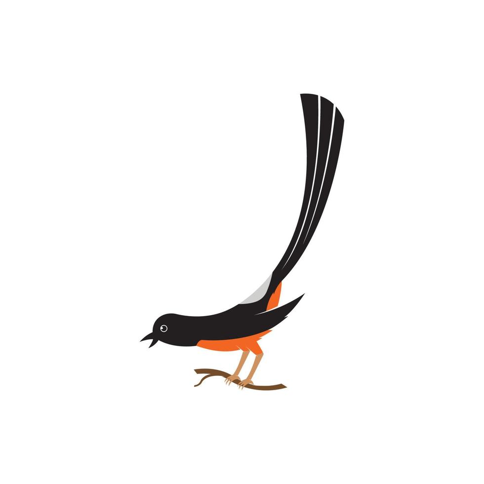 vettore del logo dell'illustrazione dell'uccello murai