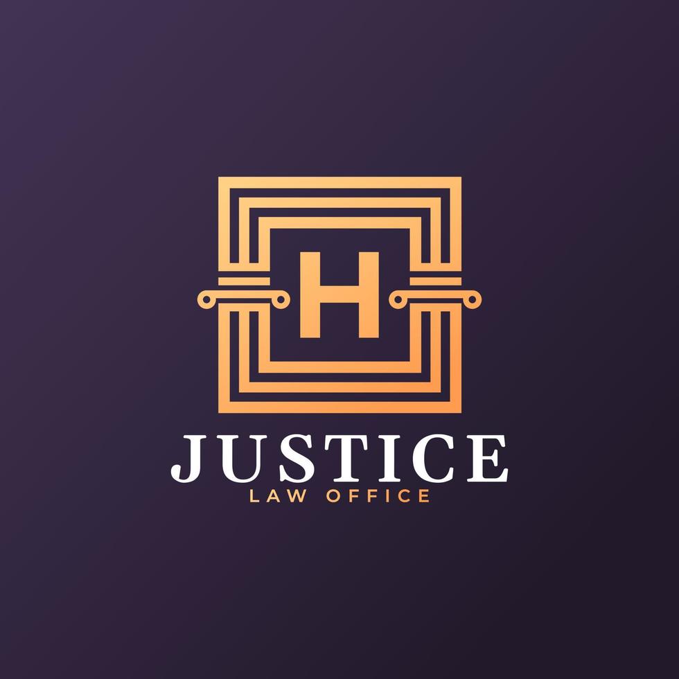elemento del modello di progettazione del logo della lettera h dello studio legale vettore