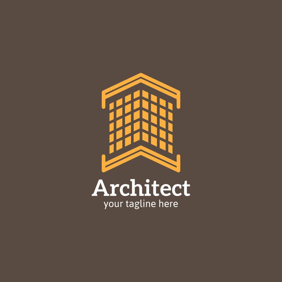 illustrazione di progettazione di vettore di logo dell'architetto