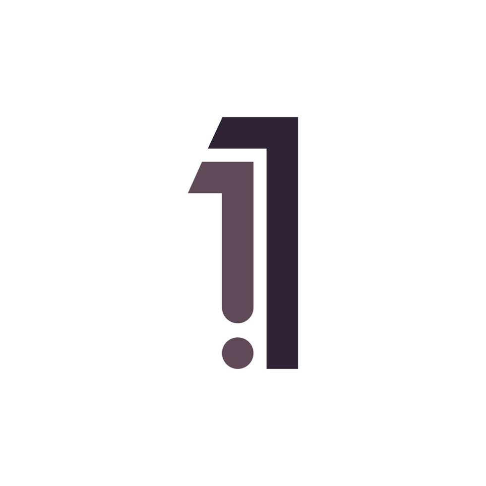 numero 1 logo stile linea multipla con ispirazione per il design vettoriale dell'icona del punto simbolo