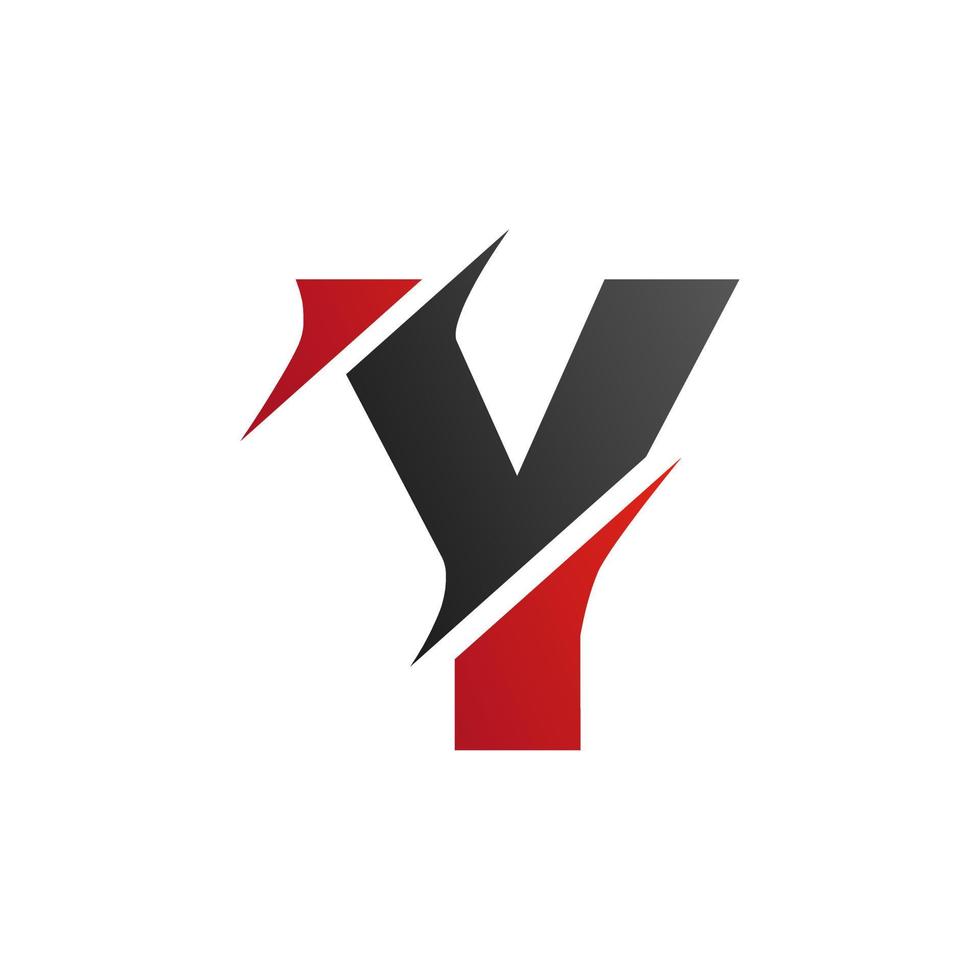 logo in stile fetta iniziale della lettera y. disegno del modello vettore