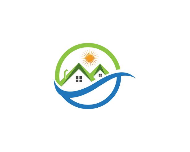 vettori di logo della casa verde