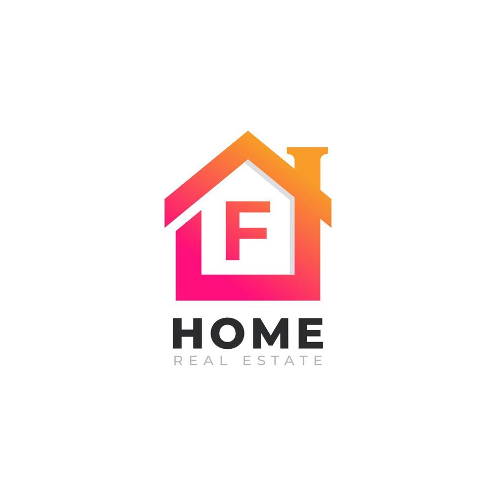 lettera iniziale f design del logo della casa di casa. concetto di logo immobiliare. illustrazione vettoriale