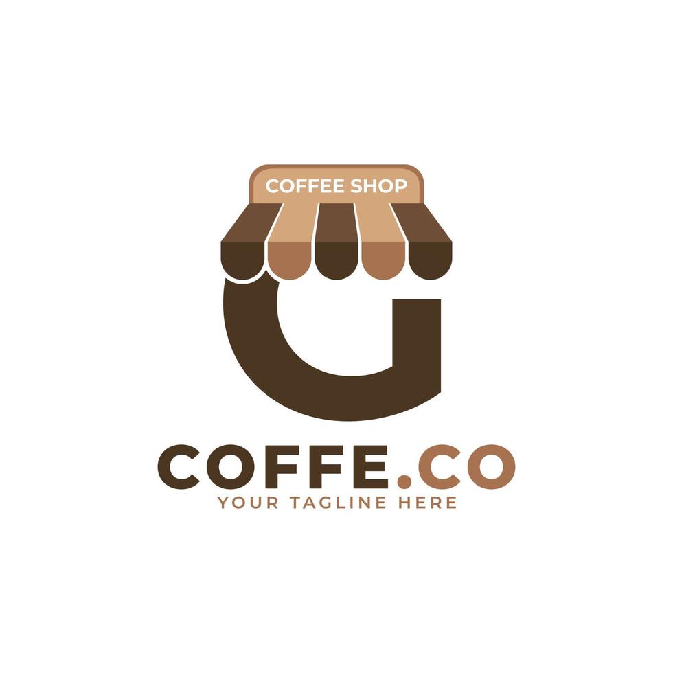 Tempo del caffè. illustrazione vettoriale del logo della caffetteria moderna lettera iniziale g
