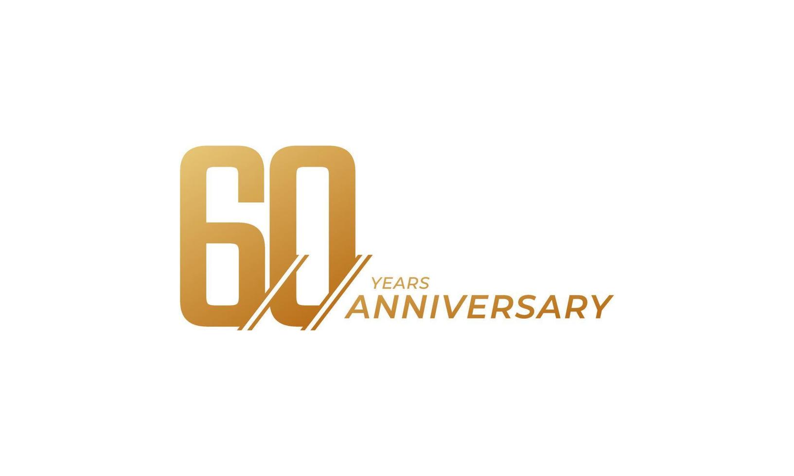 Vettore di celebrazione di 60 anni di anniversario. il saluto di buon anniversario celebra l'illustrazione di progettazione del modello