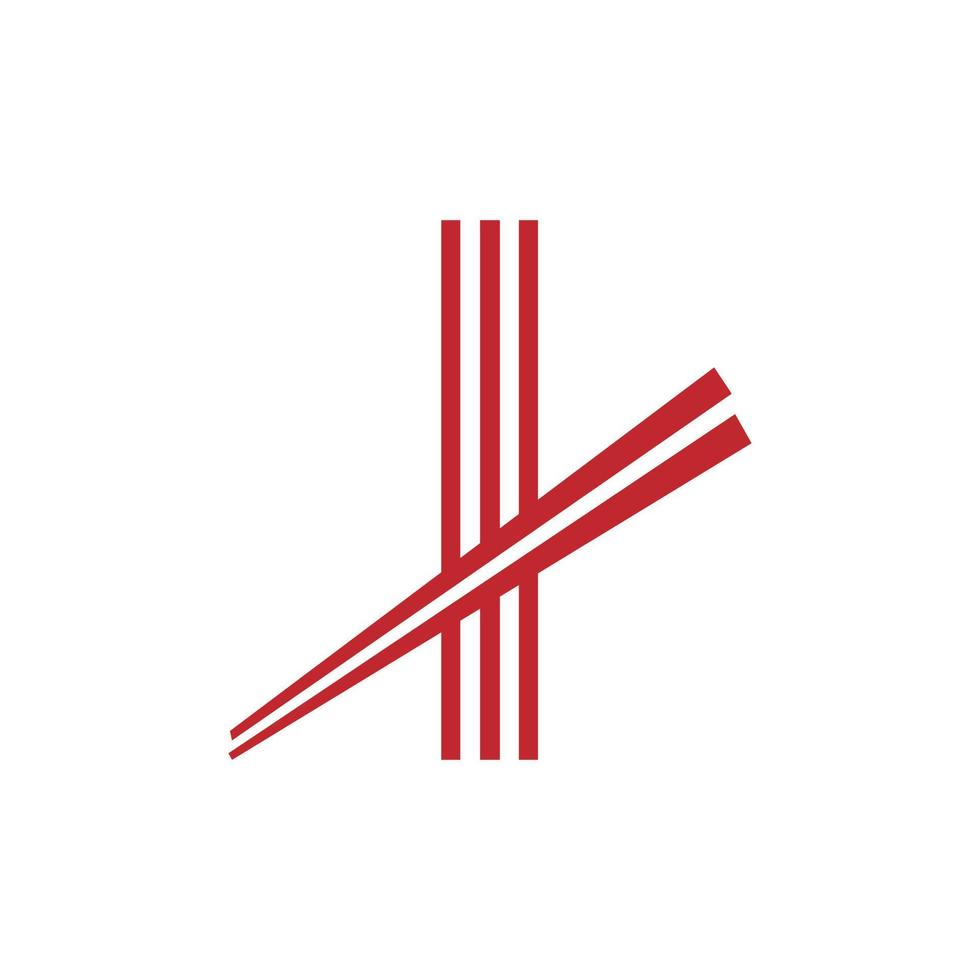 simbolo del logo di vettore di tagliatelle giapponesi della lettera i. adatto per l'ispirazione del logo di ristoranti giapponesi.