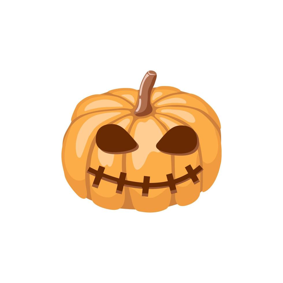 icona della zucca di halloween zucca arancione sorridi il tuo design illustrazione vettoriale per le vacanze di halloween. stampa autunnale.
