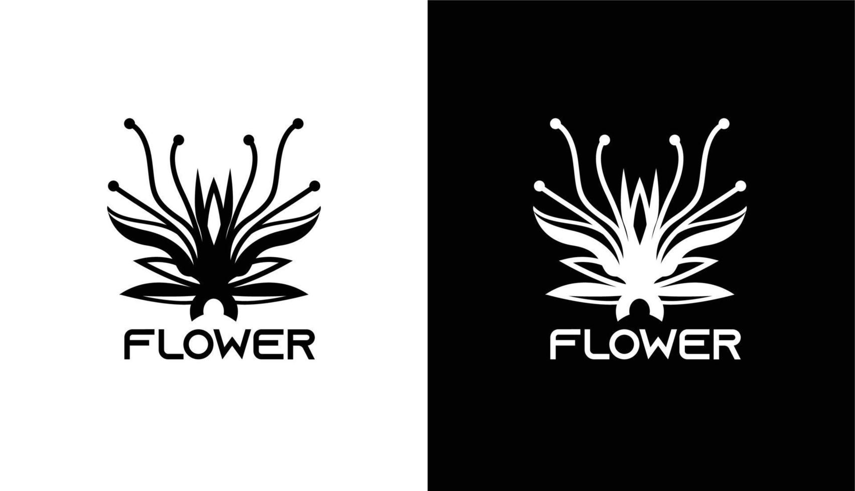 semplice logo floreale monoline, logo vintage per modello di logo del marchio per un'attività di salone di bellezza vettore