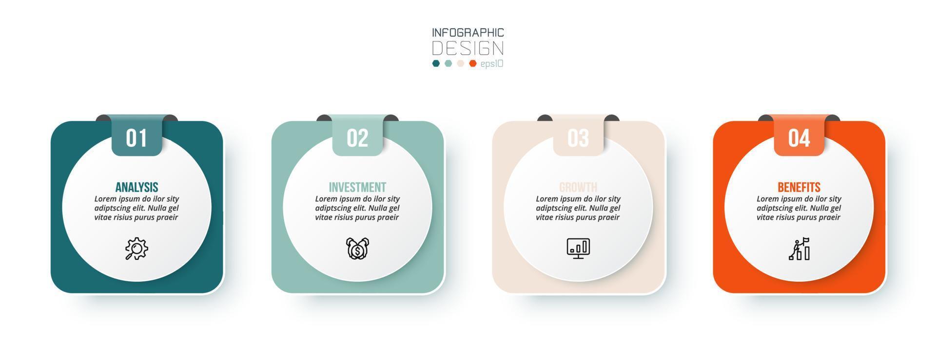 concetto di business modello infografica con passo. vettore