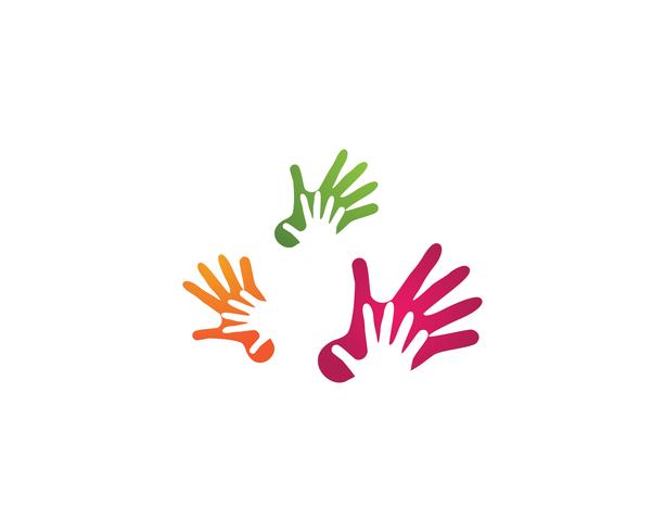 Icone del modello di simboli di logo di aiuto della mano vettore