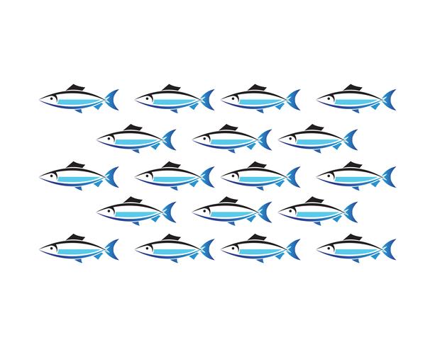 Modello di logo di pesce. Simbolo di vettore creativo del club di pesca o online
