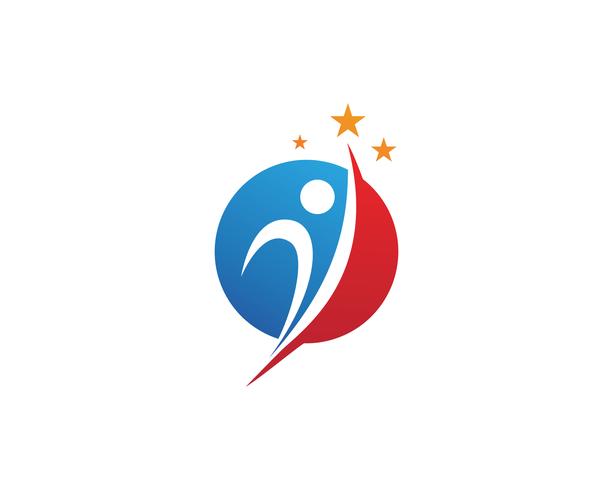 Logo e simbolo della gente di successo di direzione vettore