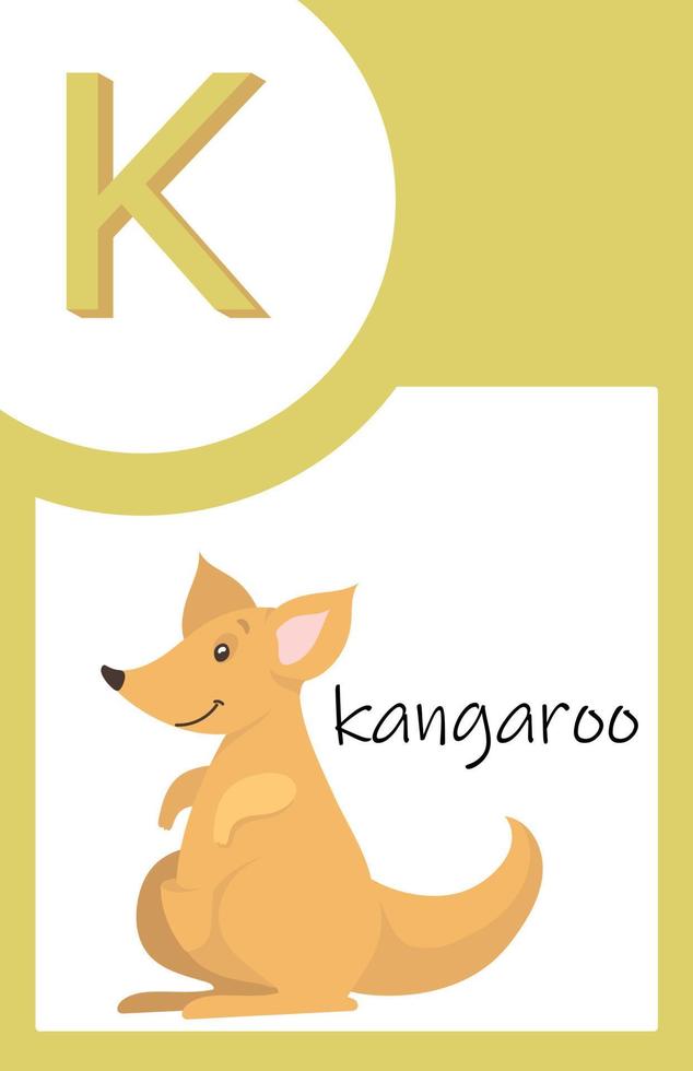 flash card animali alfabeto k vettore