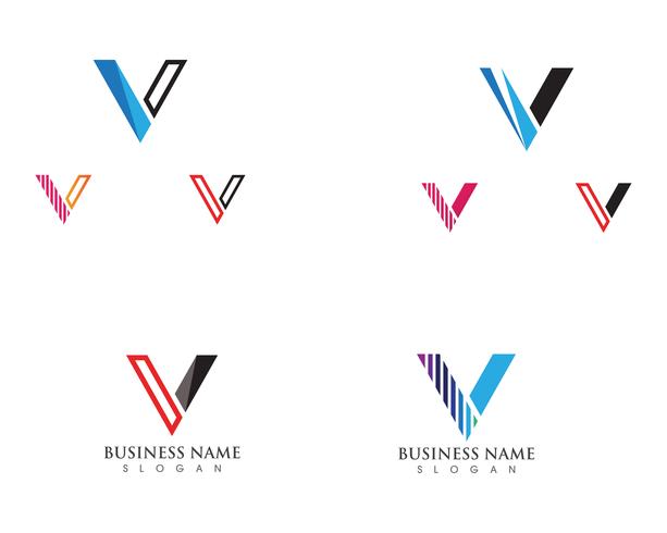V logo e simbolo icona del modello vettoriale