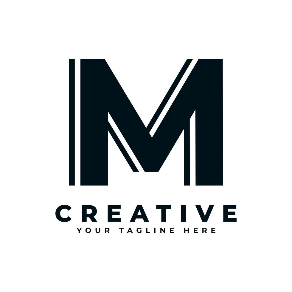 design creativo del logo della lettera iniziale m. utilizzabile per loghi aziendali e di branding. elemento del modello di idee per il design del logo vettoriale piatto.