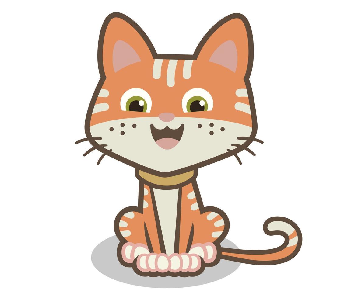 gatto carino cartone animato vettore