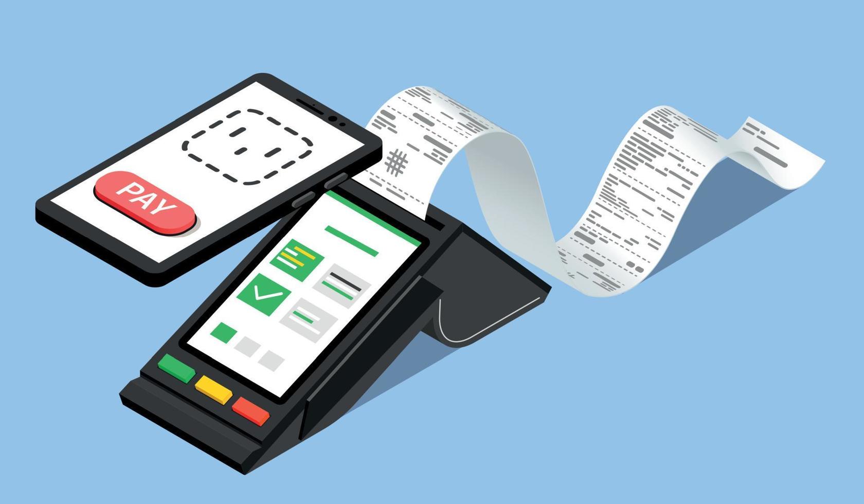 composizione isometrica del pagamento contactless vettore