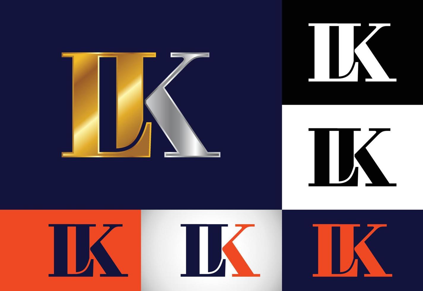 lettera monogramma iniziale lk logo design template vettoriale. lk lettera logo design vettore