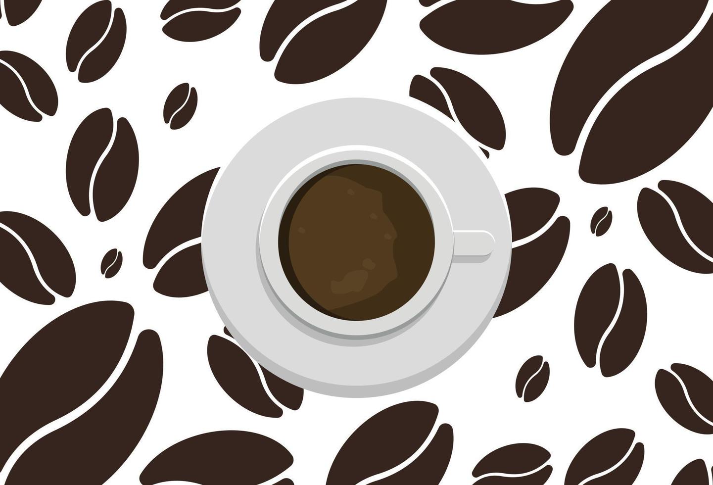 illustrazione design piatto di modelli di giornata internazionale del caffè, design adatto per poster, sfondi, biglietti di auguri, giornata internazionale del caffè a tema vettore